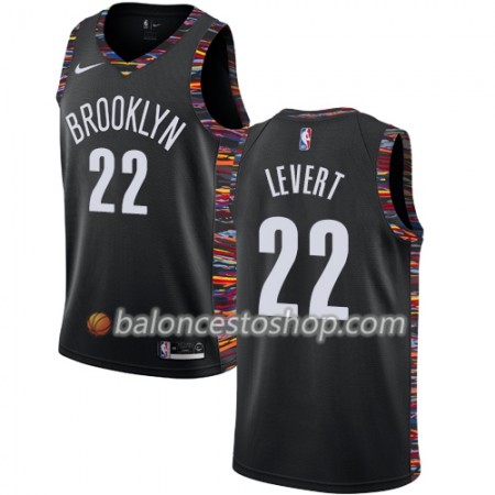 Camiseta Hombre NBA Brooklyn Nets Caris LeVert 22 2018-19 Nike City Edition Negro Swingman